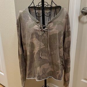 Hollister Camouflage Lace-Up Sweatshirt